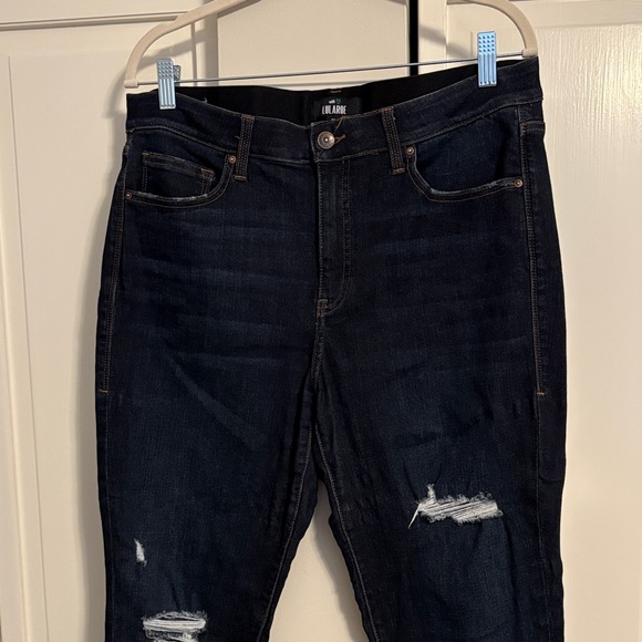 Lularoe Dark Skinny Jeans size 32 with distressing - Picture 2 of 8